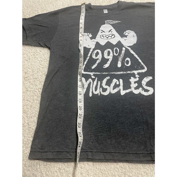 American Apparel Unisex Size M 1% Talent 99% Muscles Short Sleeve T-Shirt Black - Picture 3 of 8